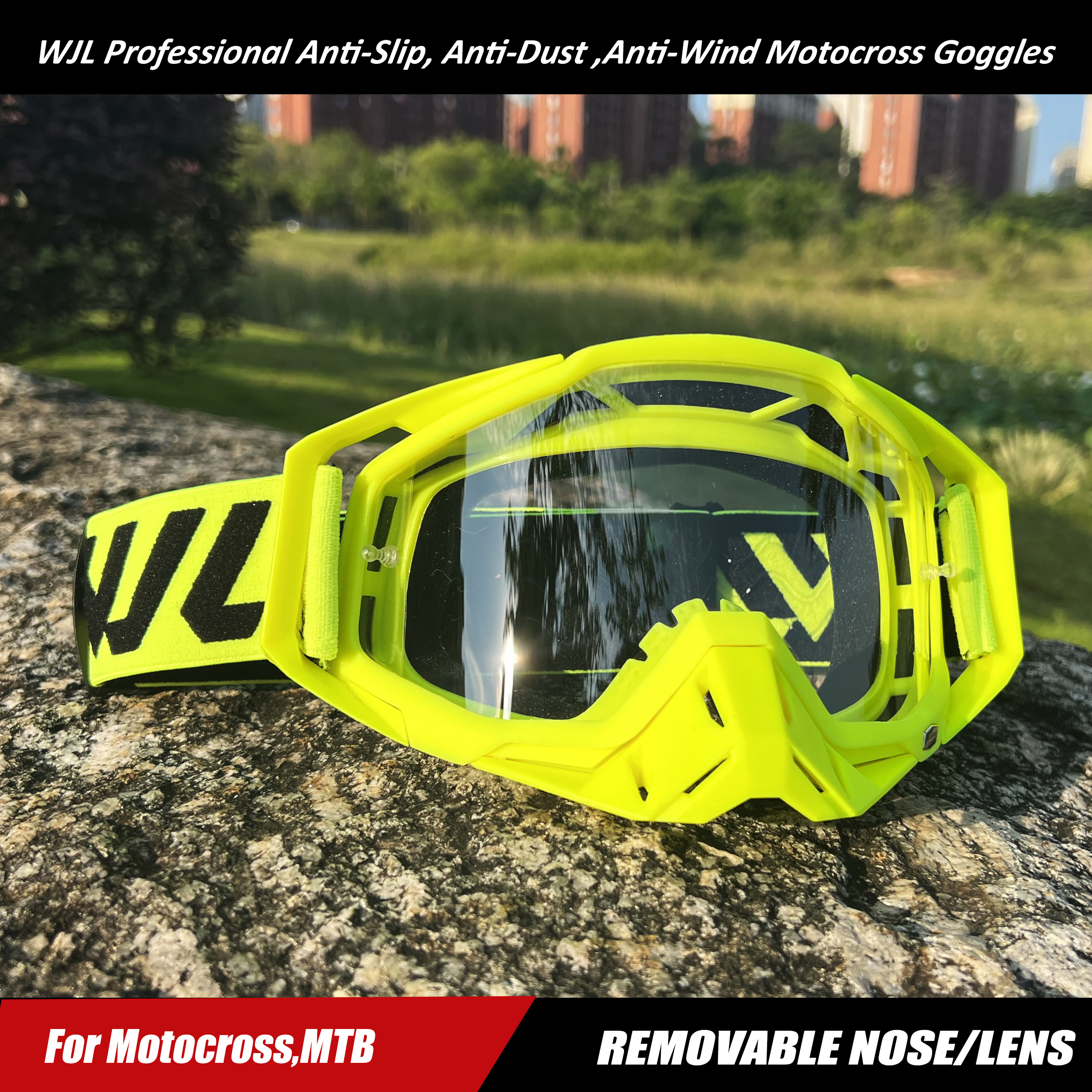 WJL okulary motocrossowe okulary przeciwsłoneczne motocyklowe męskie MTB ATV maska ​​wiatroszczelna ochrona narciarstwo kolarstwo wyścigi gogle terenowe
