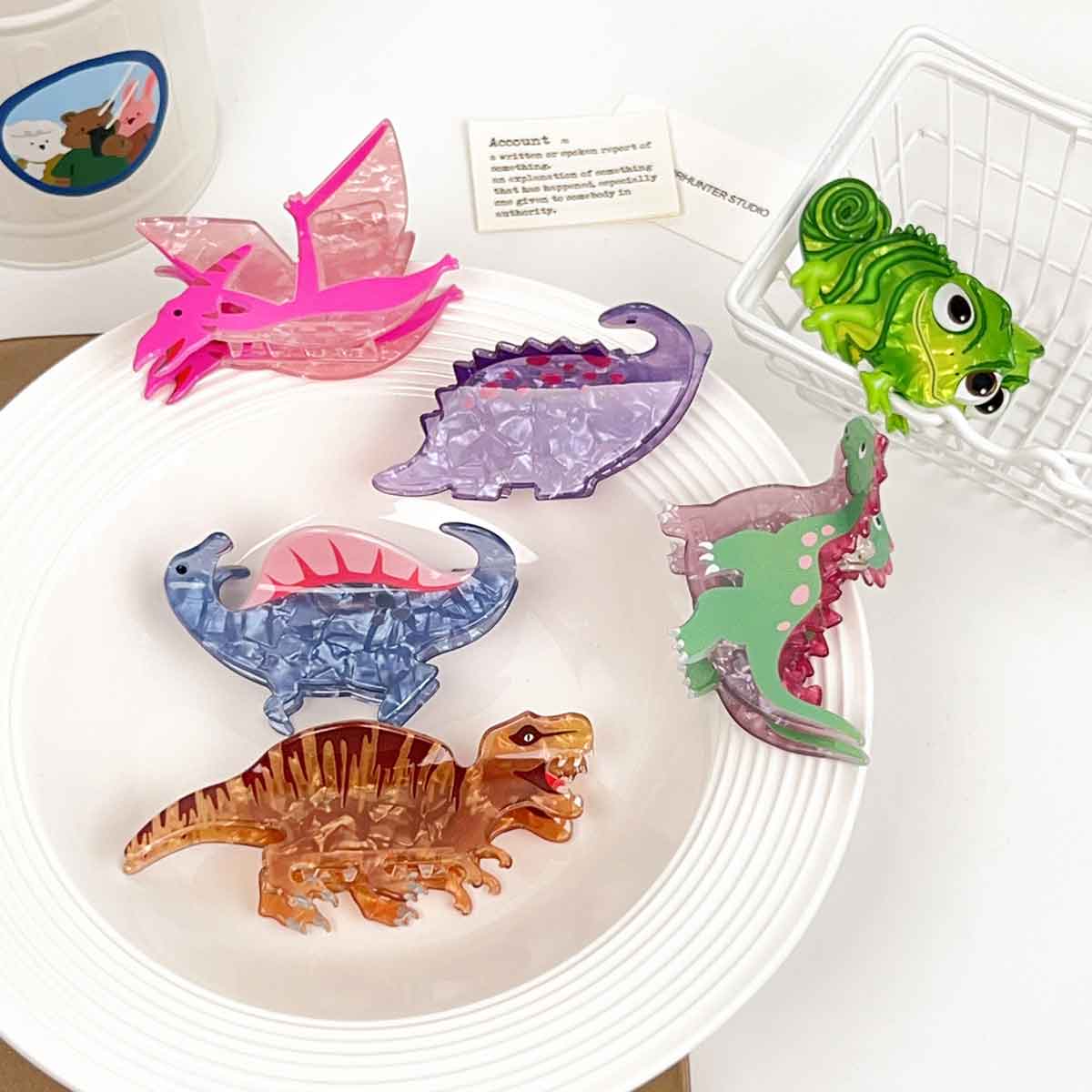 1pc Dinosaurus Acryl Clip Leuke Haaraccessoires Hagedis Haarclip Achterkant van het hoofd Haarschotel Haai Clip Haaraccessoires voor vrouwen
