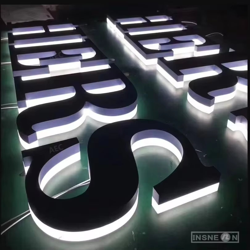 cartas acrílicas iluminadas LED personalizado, logotipo de la empresa, letrero de pared 3d, 12v