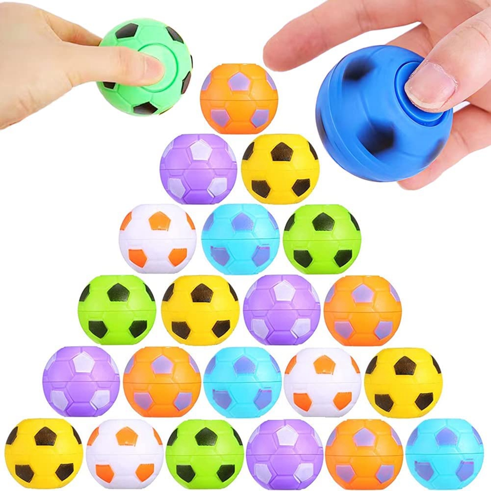 32 pçs mini rotativo fidget spinners bola de futebol brinquedos para crianças favores da festa de futebol reduzir a pressão brinquedos goodie saco stuffers