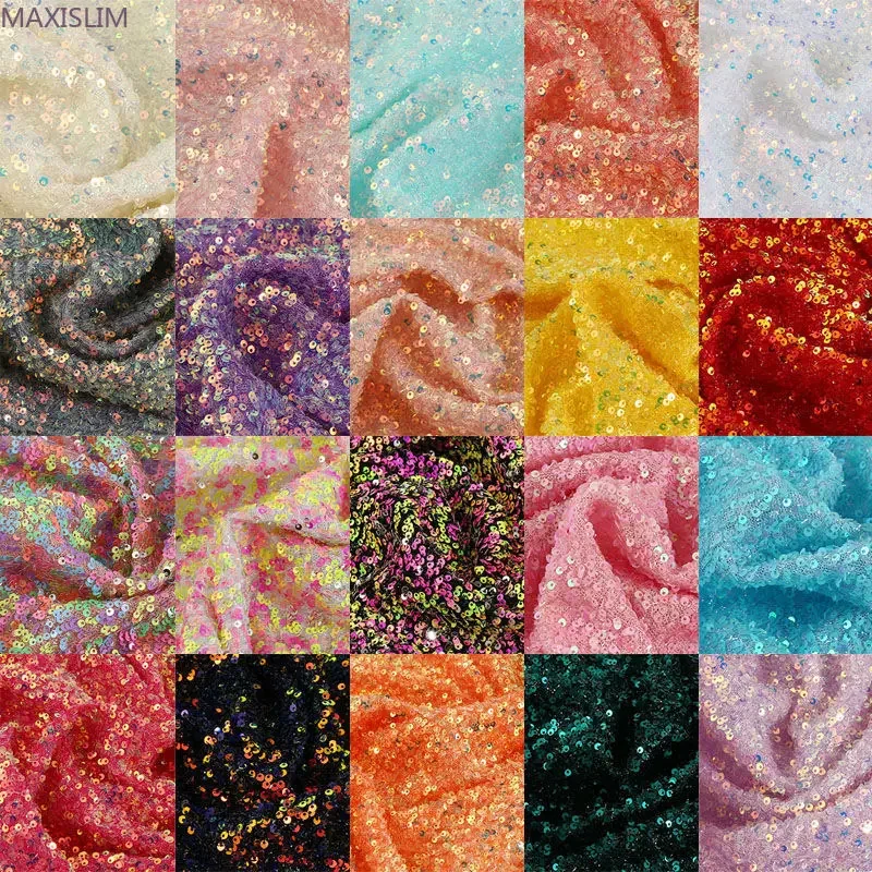 DIY เย็บสีสัน 3 มม.เลื่อมผ้าตาข่ายผ้าโดยเมตรผ้าปูโต๊ะชุดตกแต่งบ้านกว้าง: 125 ซม
