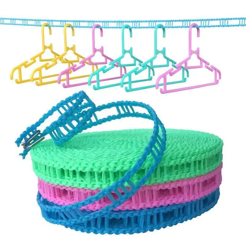 Corde à linge Portable antidérapante, coupe-vent, type clôture, corde à linge coupe-vent, couette, corde d'aération, voyage en plein air, ménage