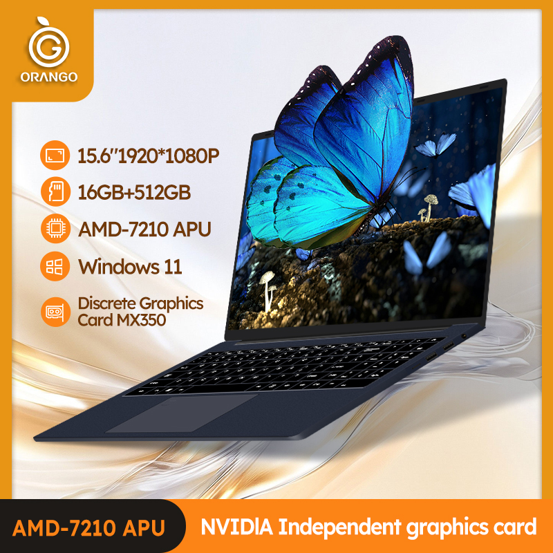 Ordenador portátil de 15,6 pulgadas Windows 10/11 Pro Notebook 16GB RAM 512GB SSD AMD A4 7210U ordenador para juegos pantalla IPS Oficina estudio PC de negocios