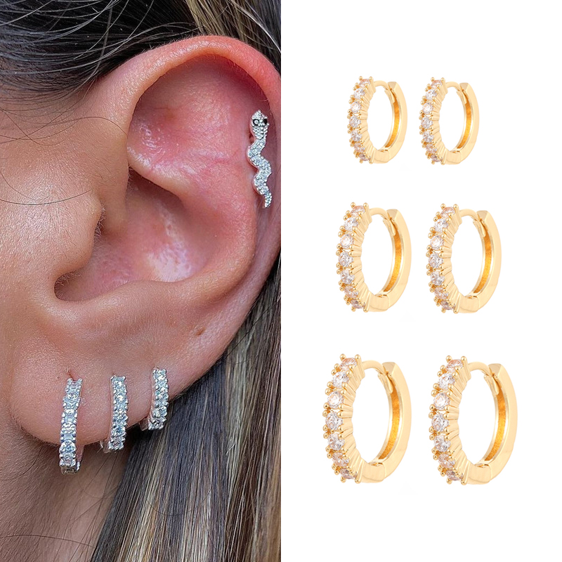 CRMYA-pendientes de aro con relleno de oro y plata para mujer y niña, aretes de aro con forma de flor de 16mm, 14mm y 12mm, joyería al por mayor