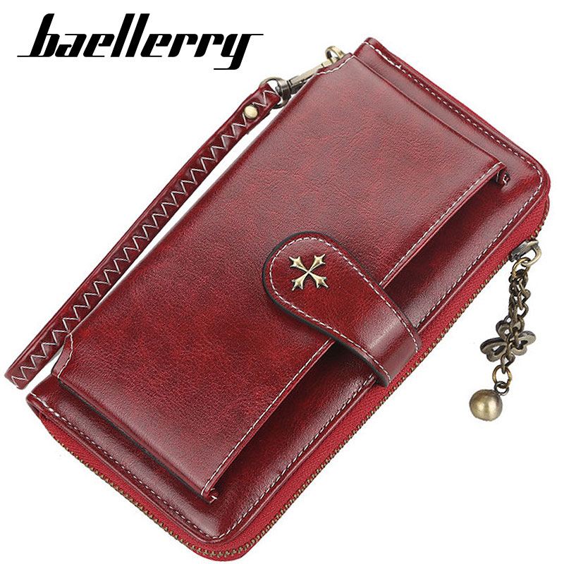 Novas carteiras femininas moda longa couro do plutônio qualidade superior marca titular do cartão clássico feminino bolsa com zíper carteira para mulher