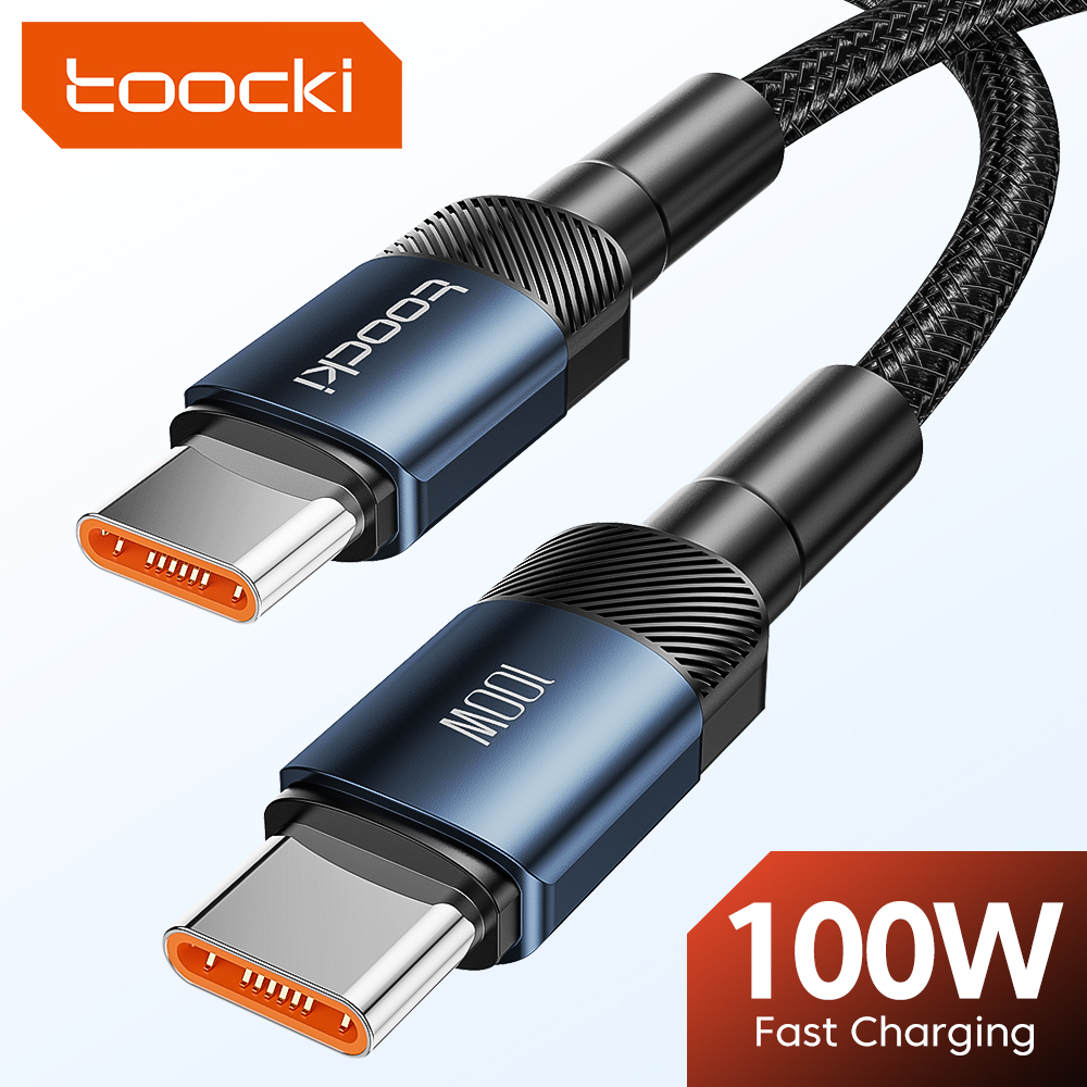Toocki 100W USB C Sang Type C Cáp PD Sạc Nhanh Cáp Sạc Dữ Liệu Dây Cho Macbook Huawei Xiaomi POCO Samsung USB-C 3m