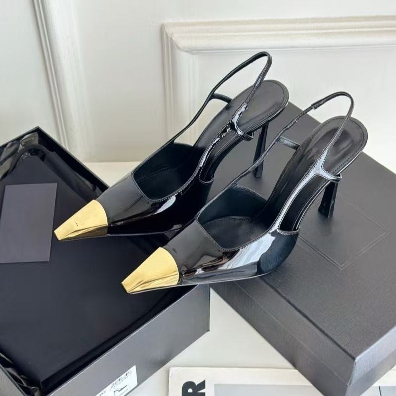 Sandal Stiletto Ujung Runcing Gaya Musim Panas Terbaru 2026 dengan Tali Tunggal, Lapisan Mikrofiber, Sol Karet, Hak Tinggi Seksi