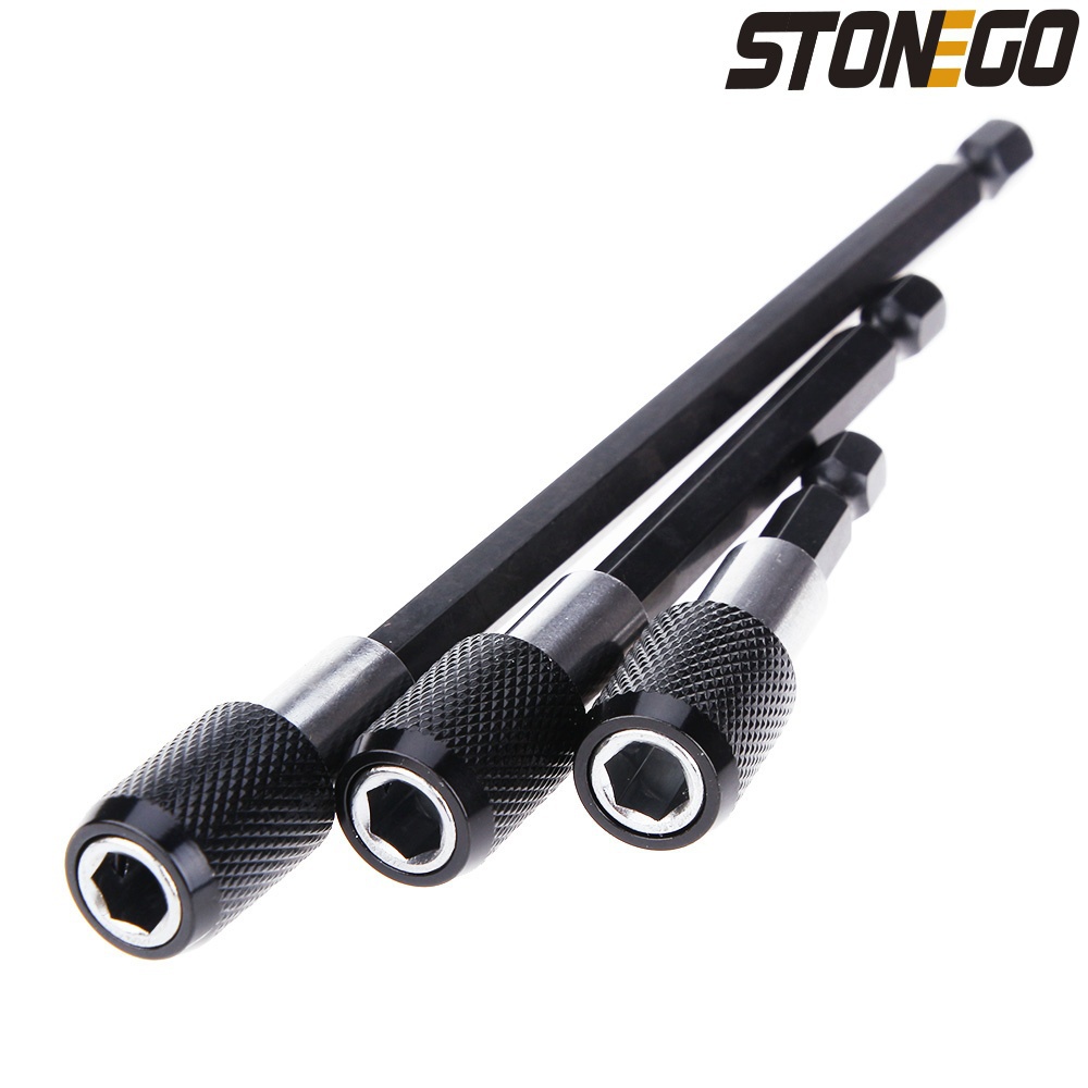STONEGO 1PC/3PCS 1/4 Zoll Quick Hex Schaft Release Magnetische Elektrische Schraubendreher Verlängerung Bit Halter 60/100/150mm Verlängerung Stange
