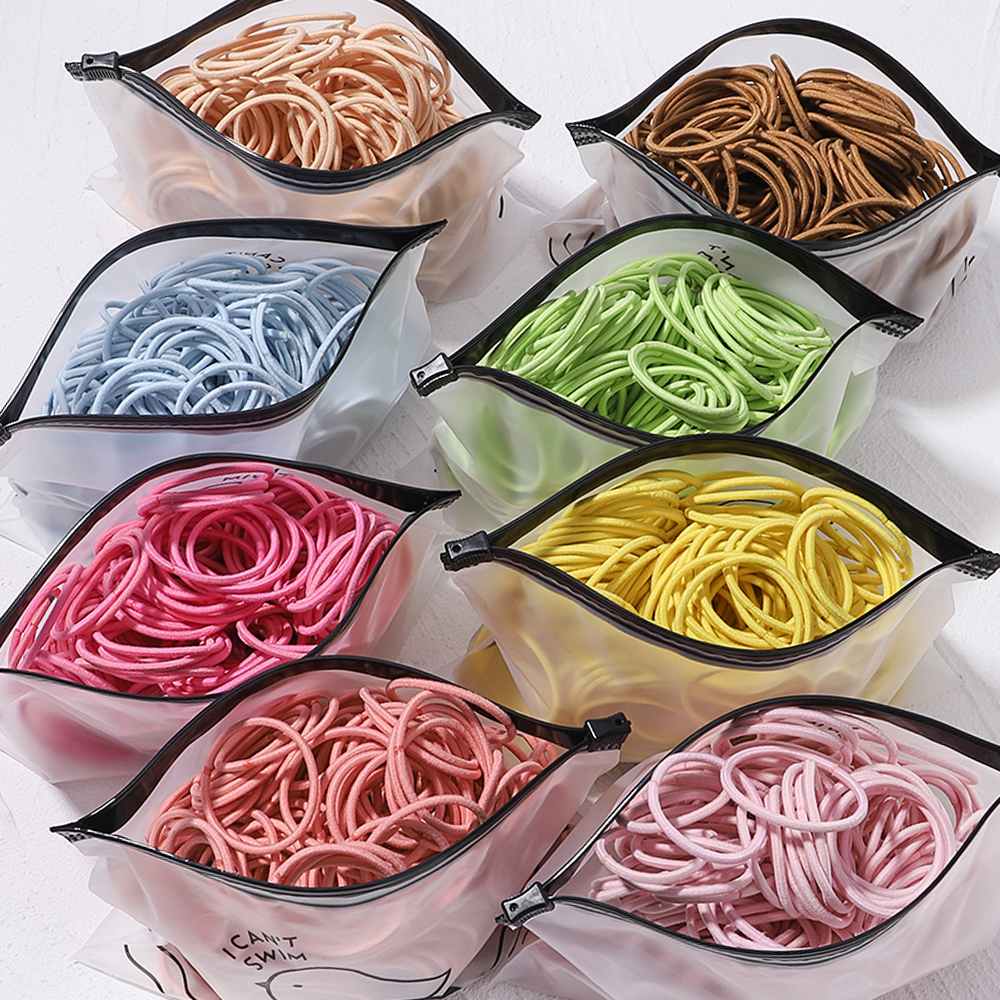 30/50/100 Uds. Bandas para el cabello de Color caramelo para niñas, accesorios para el cabello, banda de goma elástica de 3,8 cm, banda para el cabello, coleteros para niños