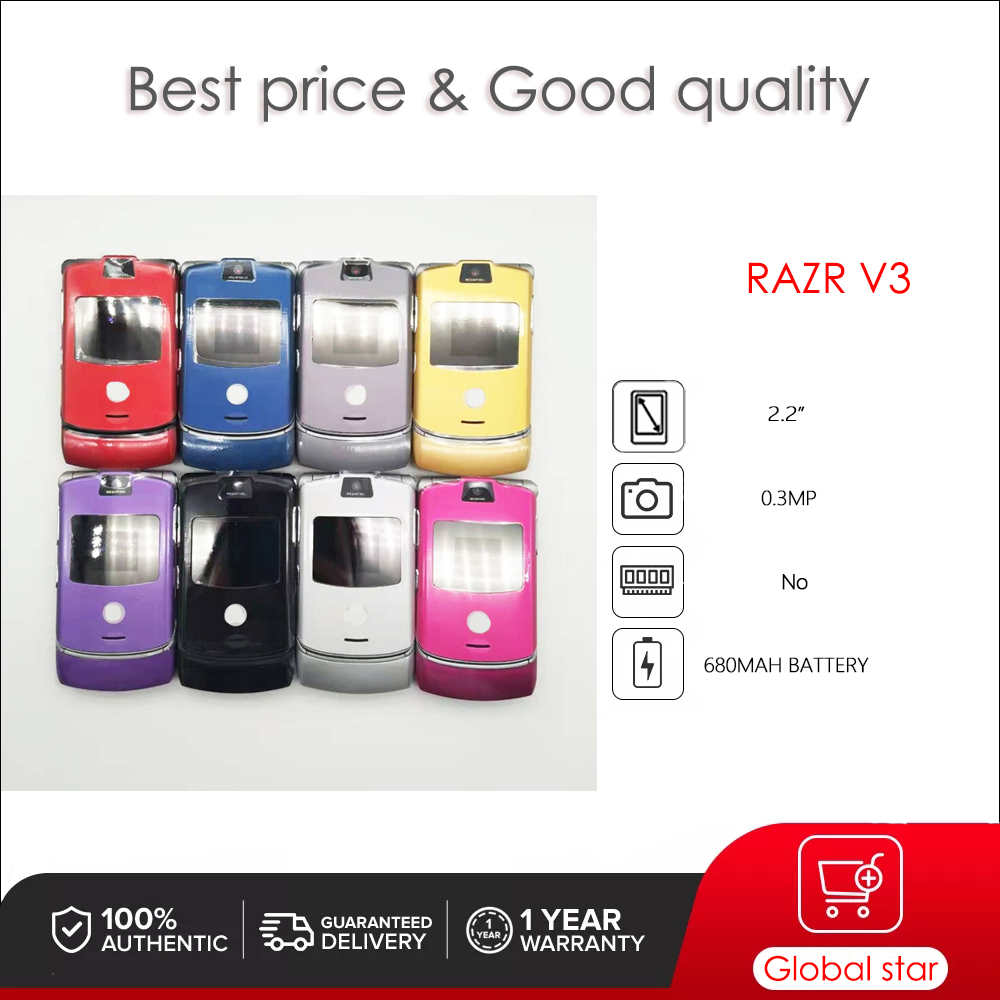 Motorola RAZR V3 Refurbished-Original Unlocked 2.2 inches GSM 850 / 900 / 1800 / 1900 mini USB Mini-SIM high quality
