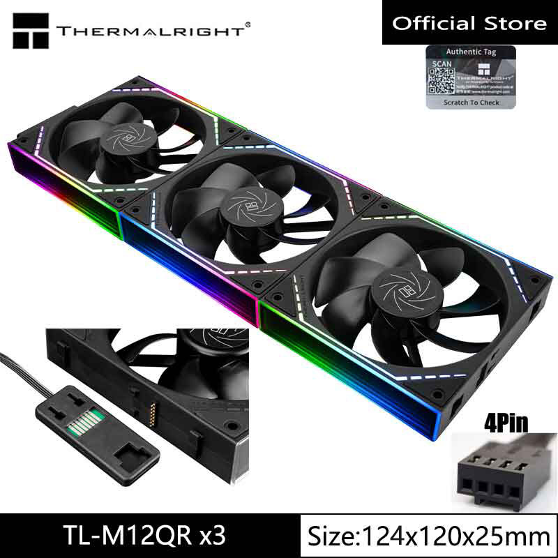 Вентилятор охлаждения корпуса компьютера Thermalright TL-M12Q, беспроводное сращивание/бесконечная рамка/высокопроизводительный вентилятор
