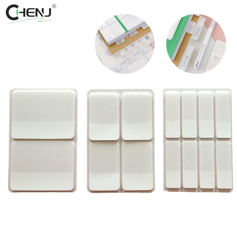 Pegatinas de índice blanco puro esmerilado Simple, etiquetas adhesivas transparentes, notas adhesivas para bricolaje, suministros escolares y de oficina, 40/80/160 páginas