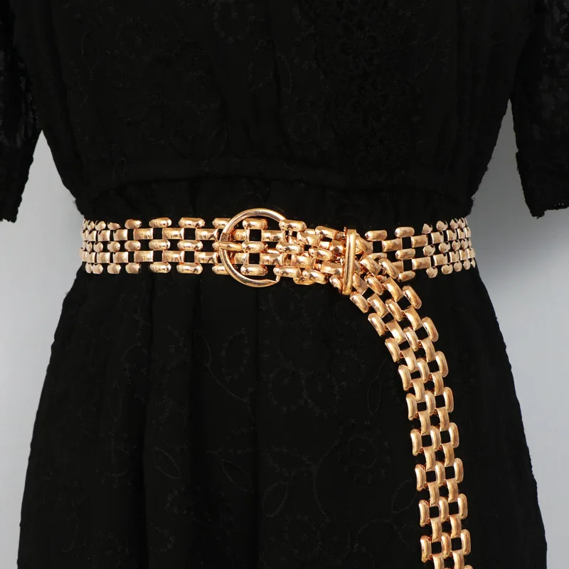 Riemen Voor Vrouwen Luxe Mode Koele Goud Zilver Taille Ketting Nieuwe Trend Riem Decoratie Pak Jeans Rok Gordel Banket Punk