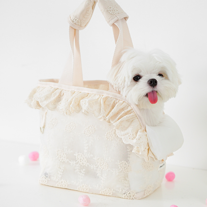 Borsa da trasporto per animali domestici in pizzo Onecute - Borsa a tracolla portatile per cuccioli di piccola taglia, chihuahua, gatti - Accessori da passeggio per cani
