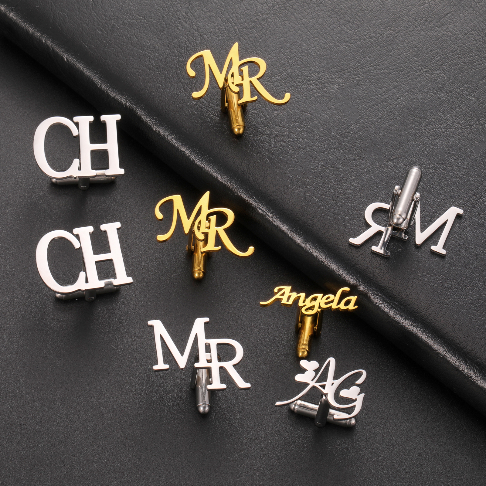 Sipuris CUSTOM ชื่อ Cufflinks สแตนเลสผู้หญิงผู้ชายเจ้าบ่าวเสื้อเริ่มต้น Cufflink หรูหราส่วนบุคคลเครื่องประดับงานแต่งงานของขวัญ