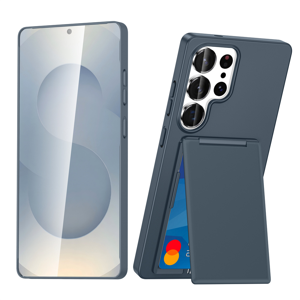 Luxuriöse Handyhülle mit Kartenfach und Standfunktion für Samsung S26 S25 Edge S24 Plus S23 Ultra, stoßfeste Schutzhülle