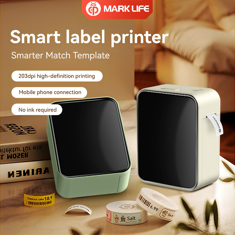 Мини-термопринтер Marklife P15 Bluetooth-принтер для клейких этикеток для кухни, школы, офиса, подарка/сделай сам, креатива/маркировки