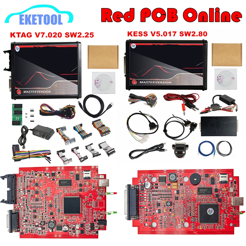 Онлайн KESS V2.80 EU V2 V5.017 V2.53 KTAG 4LED V7.020 V2.25 Красная печатная плата онлайн без жетона OBD2 Программатор ЭБУ Профессиональный инструмент