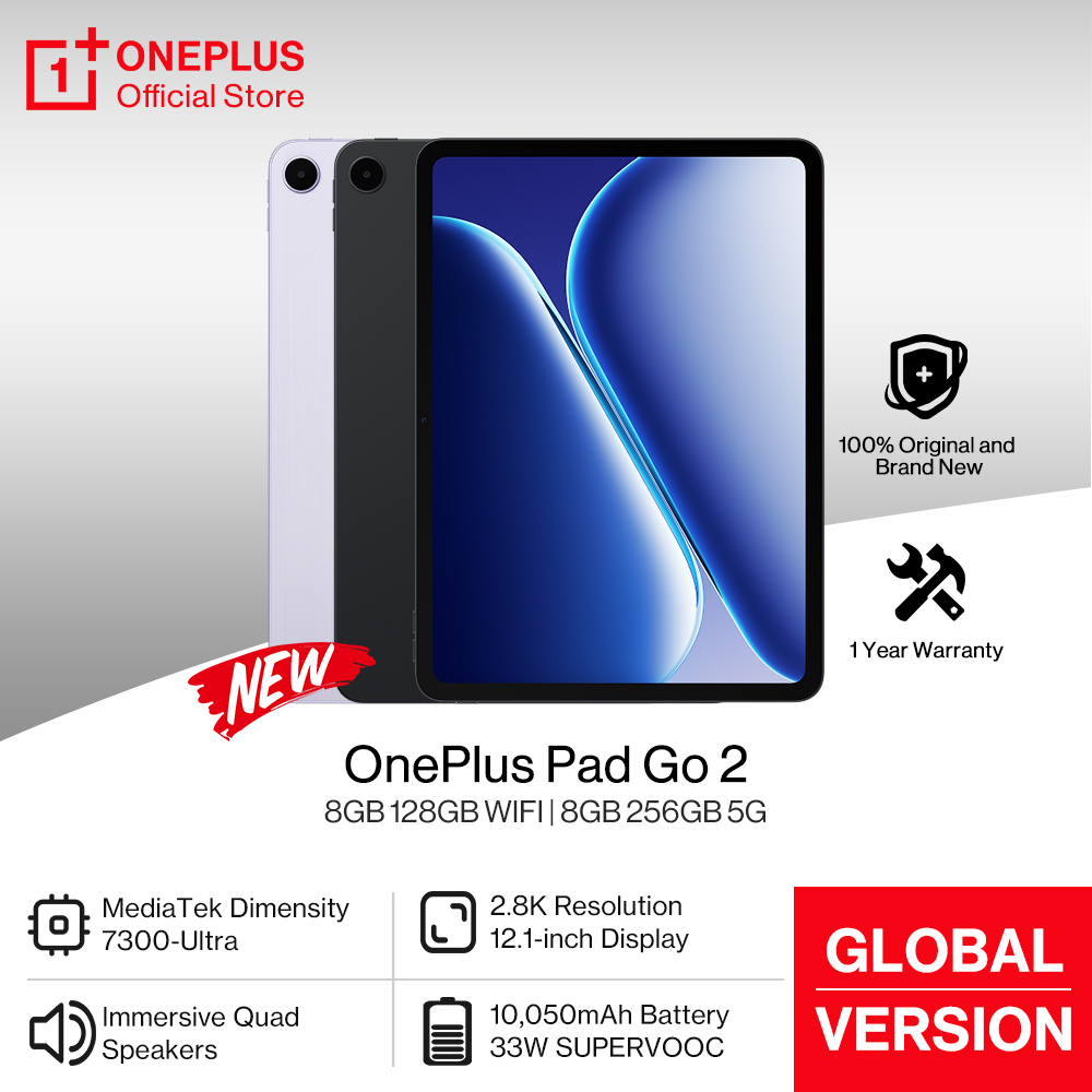 World Premiere OnePlus Pad Go 2 Global Version Tablet 12.1" 2.8K 120Hz Display 10050mAh Battery MediaTek Dimensity 7300-Ultra