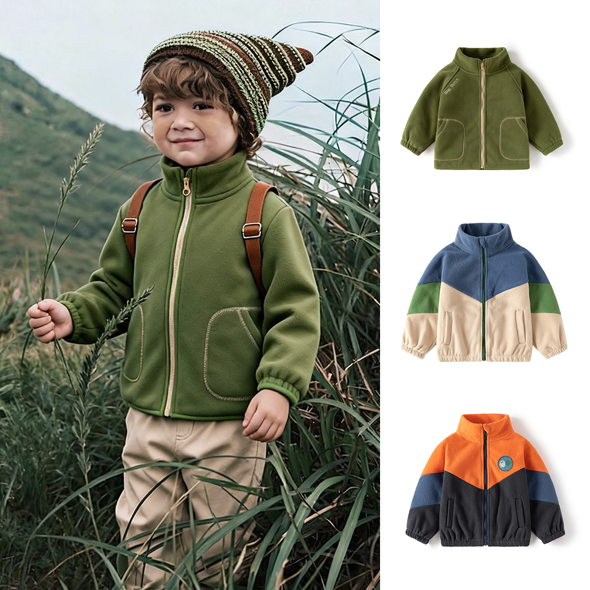 Ircomll nueva chaqueta Polar para niños Otoño Invierno abrigo para niños casual niño cuello alto cremallera prendas de vestir ropa para niños