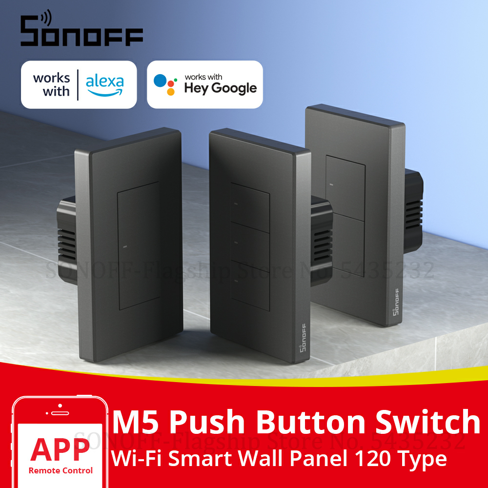 Умный настенный выключатель SONOFF M5 Matter SwitchMan, тип 120, кнопочный, для умного дома, совместимость с Apple Home