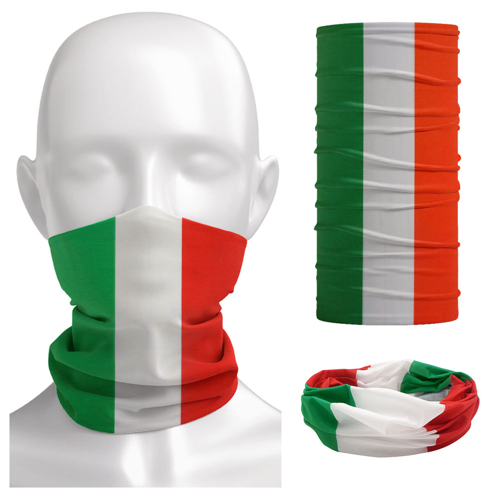 Nakrycia głowy z flagą Włoch Klasyczny design Tube Bandana Casual Włoska wielofunkcyjna osłona twarzy Camping Piesze wycieczki Ochraniacz na szyję Szalik