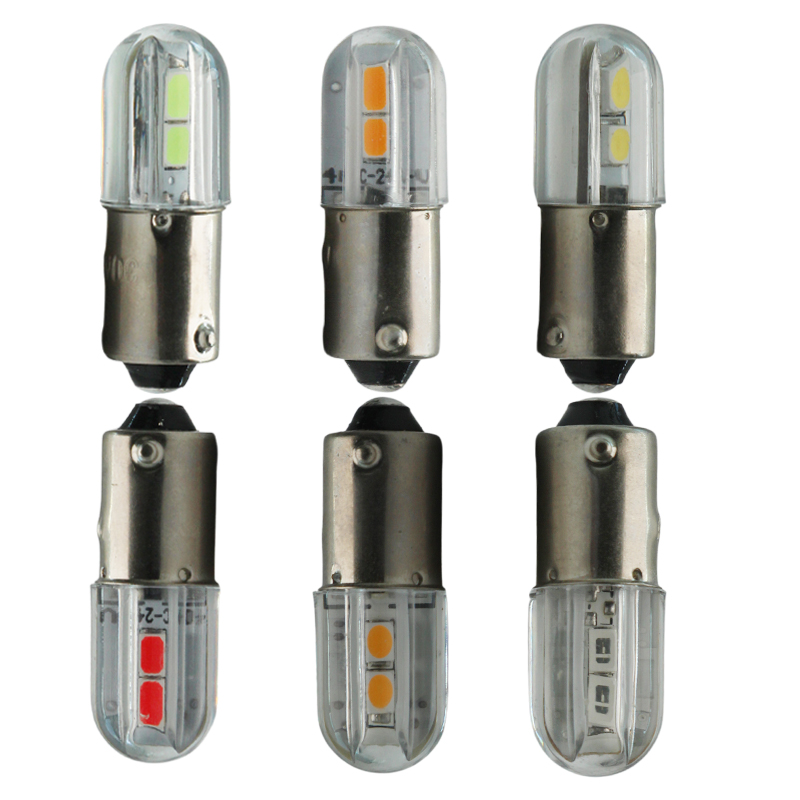 BA9S T4W bombilla Interior Led para coche 6v 12v 24v 220v Mini colorido 1W indicador automático luz de advertencia señal lámpara de ahorro de energía 6 voltios