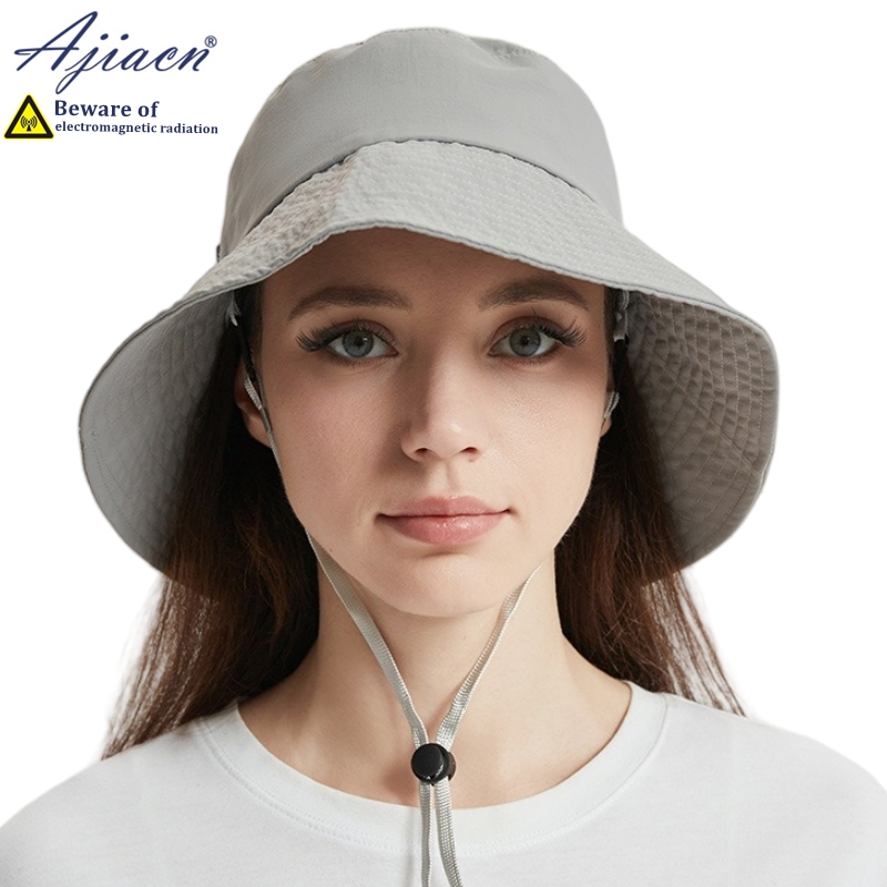 Anti-Strahlung 50 % oder 100 % Silberfaser-Strickfutter-Eimerhut-Sonnenschutz, elektromagnetischer Strahlenschutz-Unisex-Hut