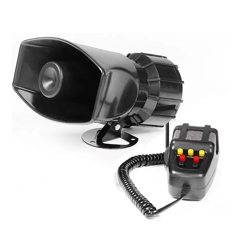 12V auto alarm hoorn Toon geluid auto nood sirene auto auto auto sirene hoorn 60W mic PA luidsprekersysteem noodversterker