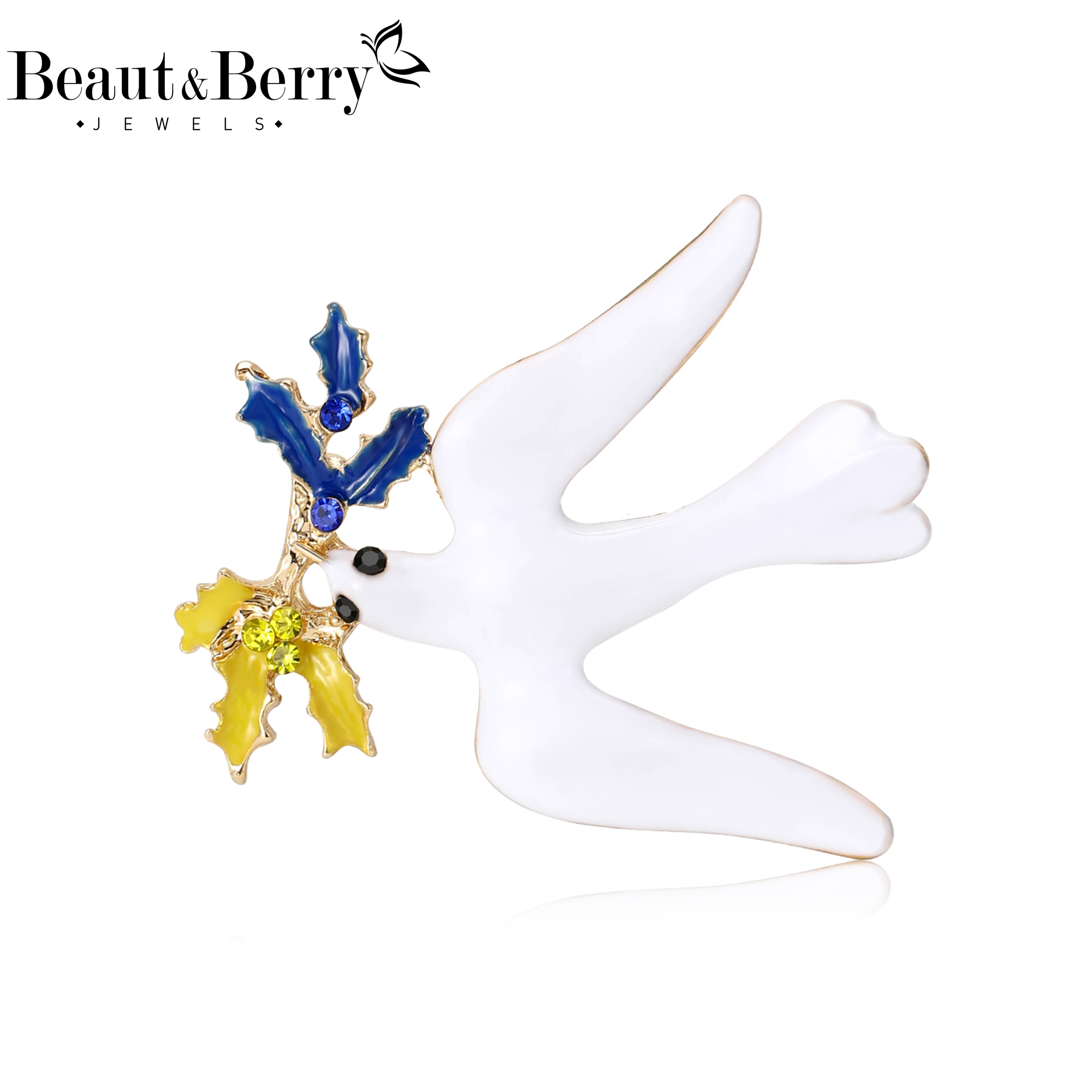 Beaut&Berry Ukrainische Taube Broschen für Frauen Ukrainische patriotische Anstecknadeln Ähre Lässige Partyzubehör Neue Geschenke Freunde