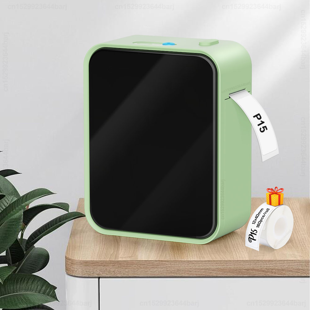 Impresora de etiquetas térmica adhesiva P15 portátil, impresora de etiquetas inalámbrica con Bluetooth y papel de etiquetas autoadhesivo P15