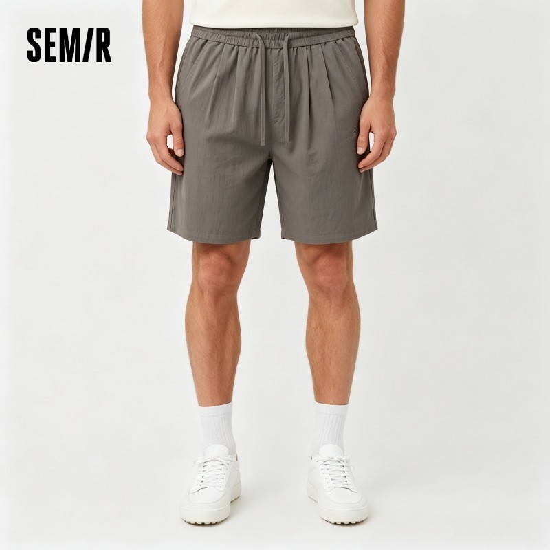 Spodnie męskie Semir, casualowe, z tkaniny twill, lekko pogniecione, luźny krój, eleganckie, modne szorty, minimalistyczne, na co dzień, na lato 2026.