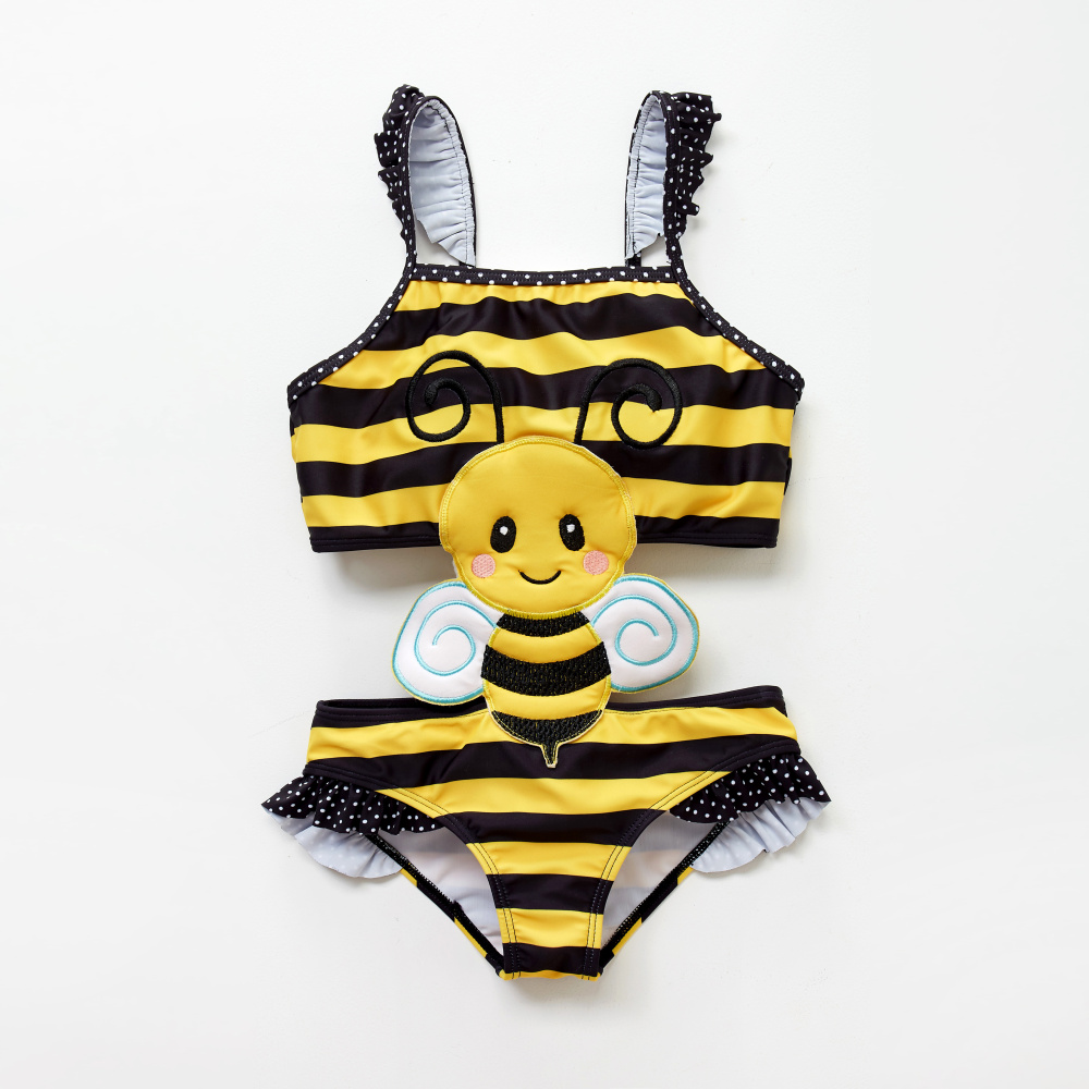 Baju Renang Anak Honeyzone Piyama BIBA Bikini Lebah Lucu Pakaian Renang Bayi Perempuan Pakaian Renang Mode Musim Panas Setelan Pantai 1-8T Pakaian Renang Naisance Anak