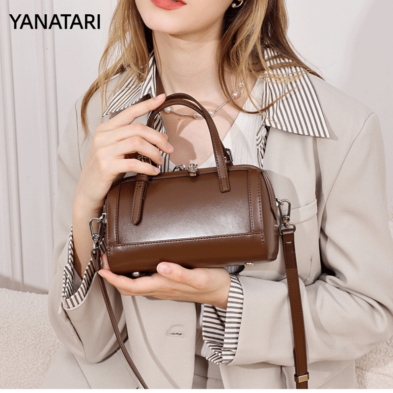 Bolsas de Luxo YANATARI para Mulheres, Bolsas Transversais, Bolsas de Ombro, Nova Moda 2026, Bolsa de Couro de Vaca Genuíno