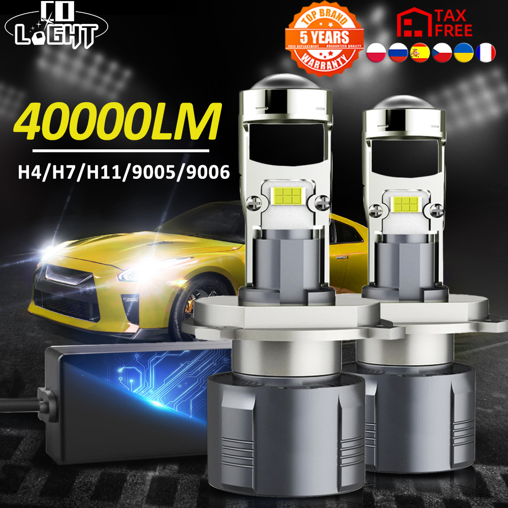CO LIGHT H7 H4 lente de proyector Led alto/bajo H8 H11 9005 HB3 9006 HB4 bombillas de faros de coche 12V 24V Canbus 40000LM RHD LHD Mini lámpara