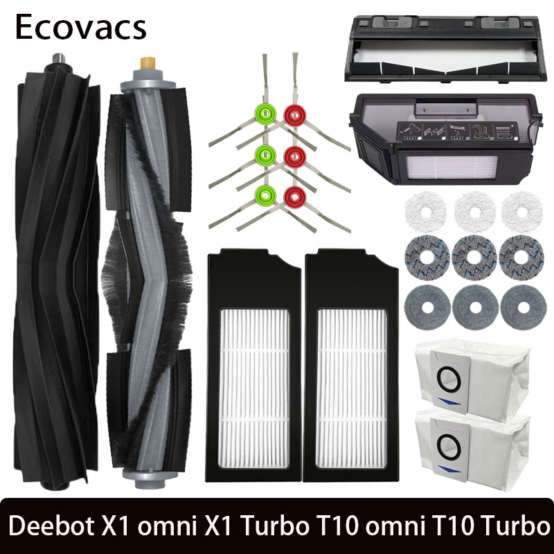 Para Ecovacs Deebot X1 Omin/ TURBO T10 Omin/ TURBO accesorios bolsas de aspiradora cepillo principal trapo filtro HEPA repuestos