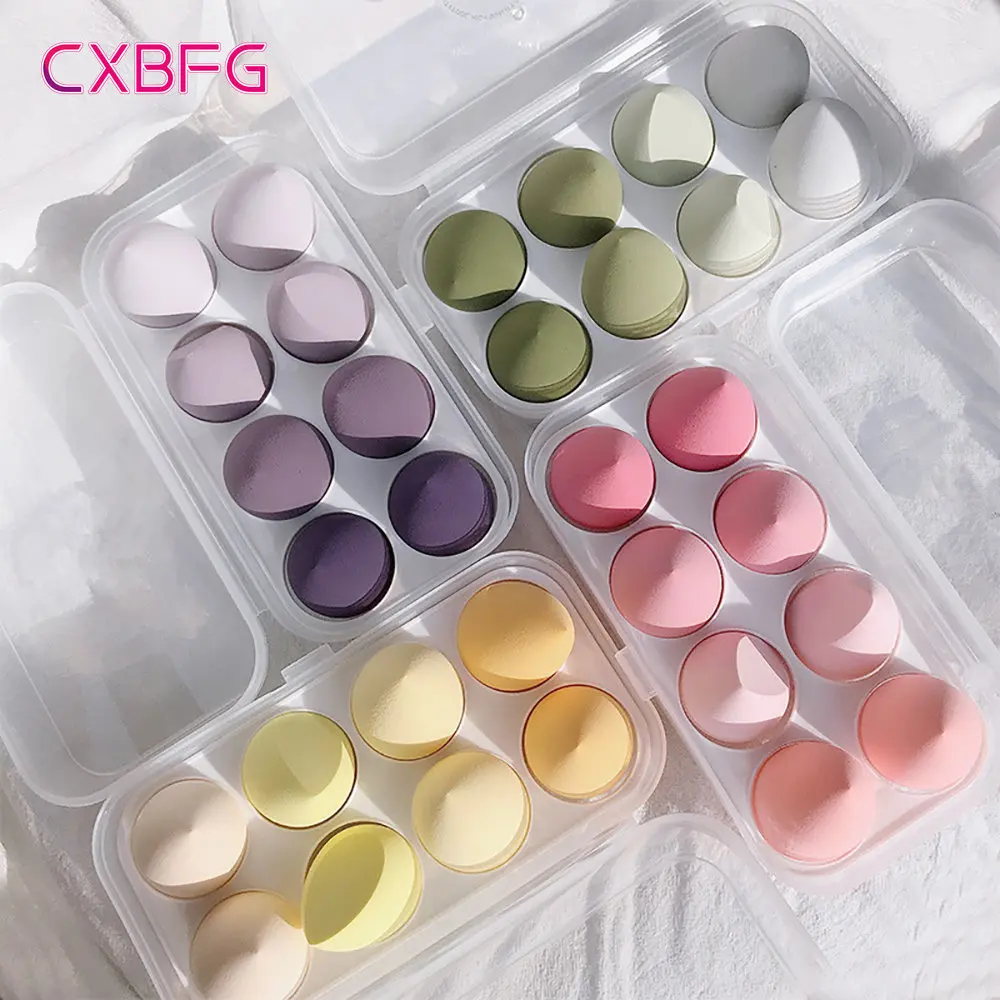 Esponja de maquillaje para mujer, licuadora, huevo de belleza, esponja cosmética, esponjas suaves para base en polvo, accesorios de maquillaje, herramientas de belleza, 4/8 Uds.