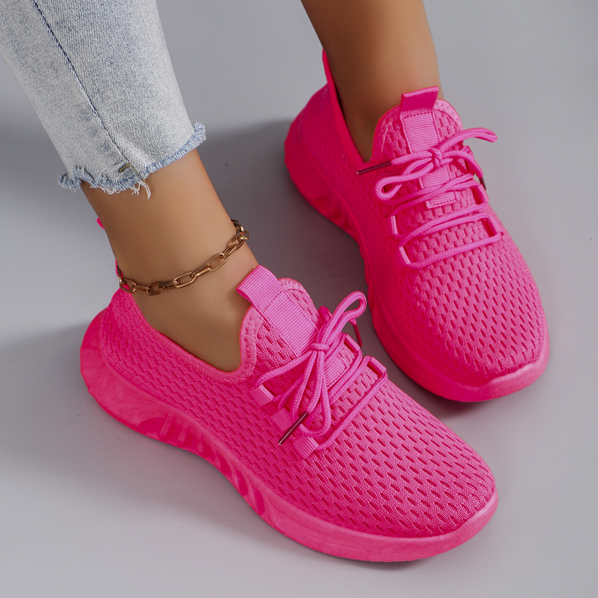 Chaussures plates d'été en maille respirante pour femmes, chaussures de sport décontractées, liquidation, livraison gratuite