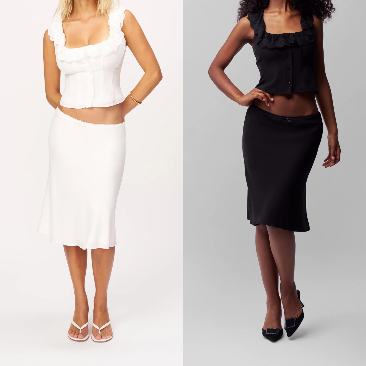 Guz minirok met lage taille, kleine strik en kanten bies, draperende satijnen visstaartrok, middellange bodycon midi-rok, zwart-witte effen A-lijn rok, minimalistische high-end kanten rok met lage taille en slim fit pasvorm