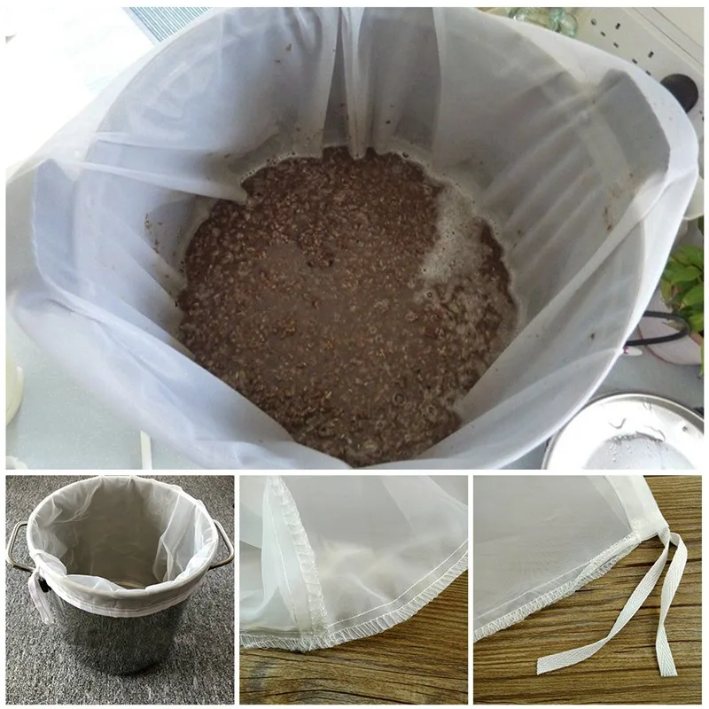 Bolsa de filtro para elaboración de cerveza casera, con varios tamaños para todos los granos, cerveza casera, cerveza de Malt, hervida, molida, Straine