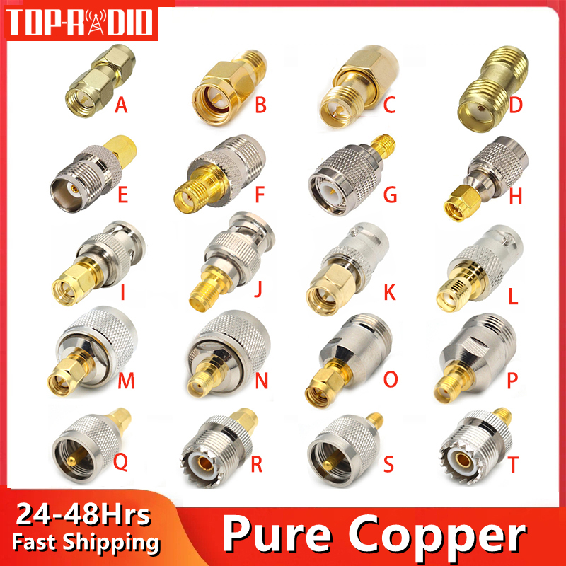 SMA Male Female to RP SMA N BNC UHF PL259 SO239 TNC Copper Brass Adapter Straight RF Coaxial Connector Converter