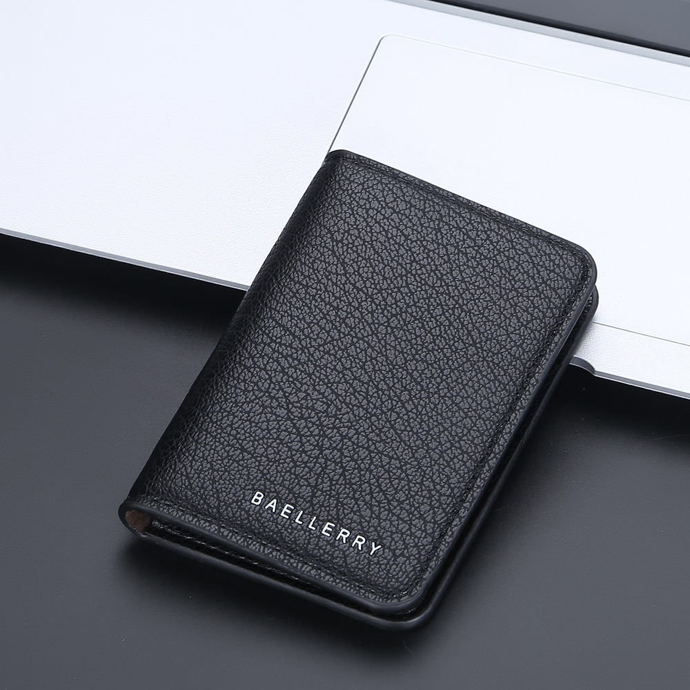 Baellerry Slim Business-Geldbörse für Herren, RFID-blockierend, kompakt, Vordertasche, 6+ Kartenfächer, PU-Leder
