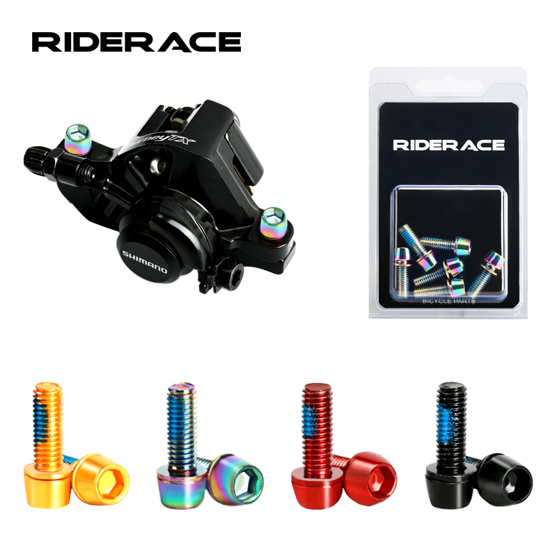 6 Stück Fahrrad-Scheibenbremssattel-Befestigungsschrauben M6*18MM Titanbeschichteter Bunter Stahl für MTB Mountainbike
