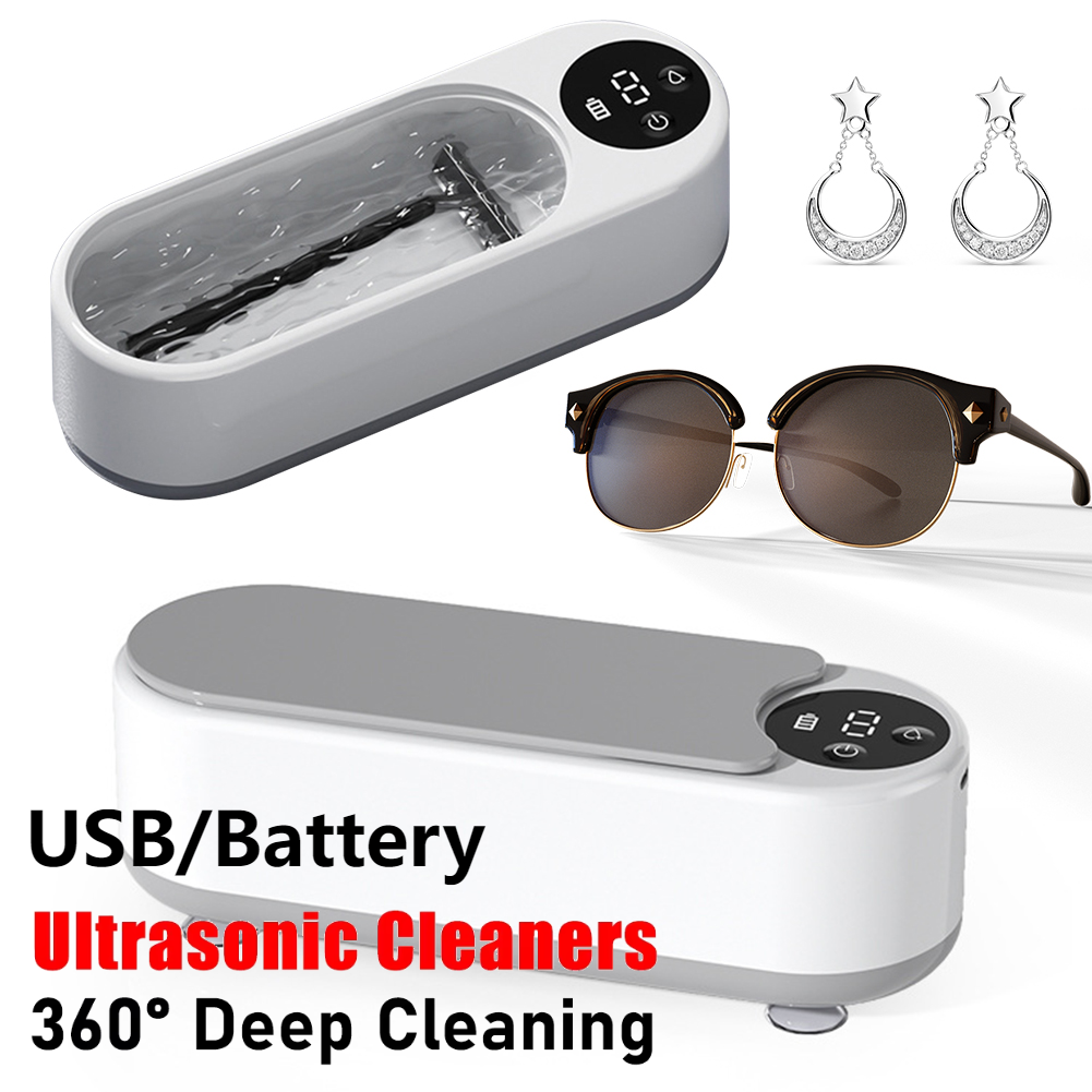 Máquina limpiadora de joyas ultrasónica, limpiador de gafas portátil, máquina limpiadora de retenedores, vibración de alta frecuencia para monedas, dentaduras postizas