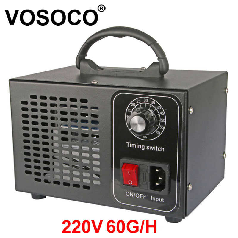 VOSOCO 60 กรัม/ชั่วโมงโอโซนเครื่องกําเนิดโอโซนเครื่อง Ozono เครื่องฟอกอากาศฆ่าเชื้อฆ่าเชื้อลบกลิ่น O3 Ozonizador