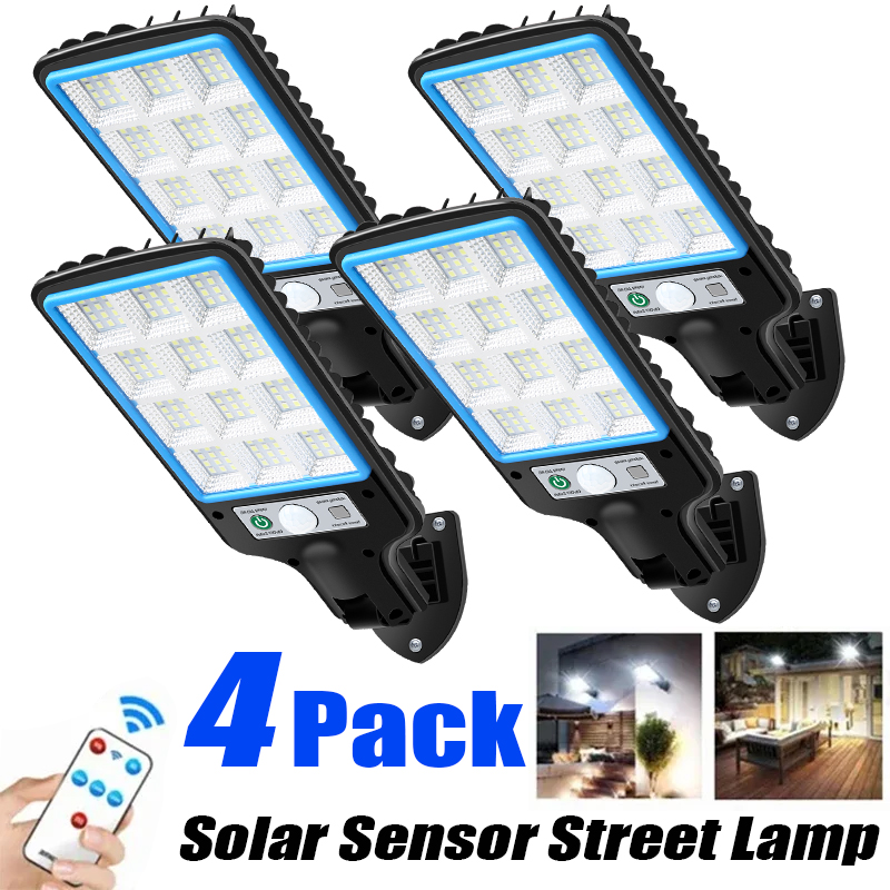 1 ~ 4 pièces lumières solaires extérieures avec 3 Modes étanche capteur de mouvement éclairage de sécurité mur LED lampadaire pour jardin 108/117COB