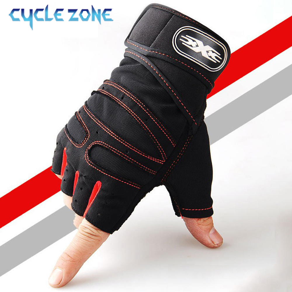 Guantes de entrenamiento para hombre y mujer, guante de medio dedo para levantamiento de pesas con envoltura de muñeca para gimnasio, entrenamiento deportivo, bicicleta, guantes  motociclista