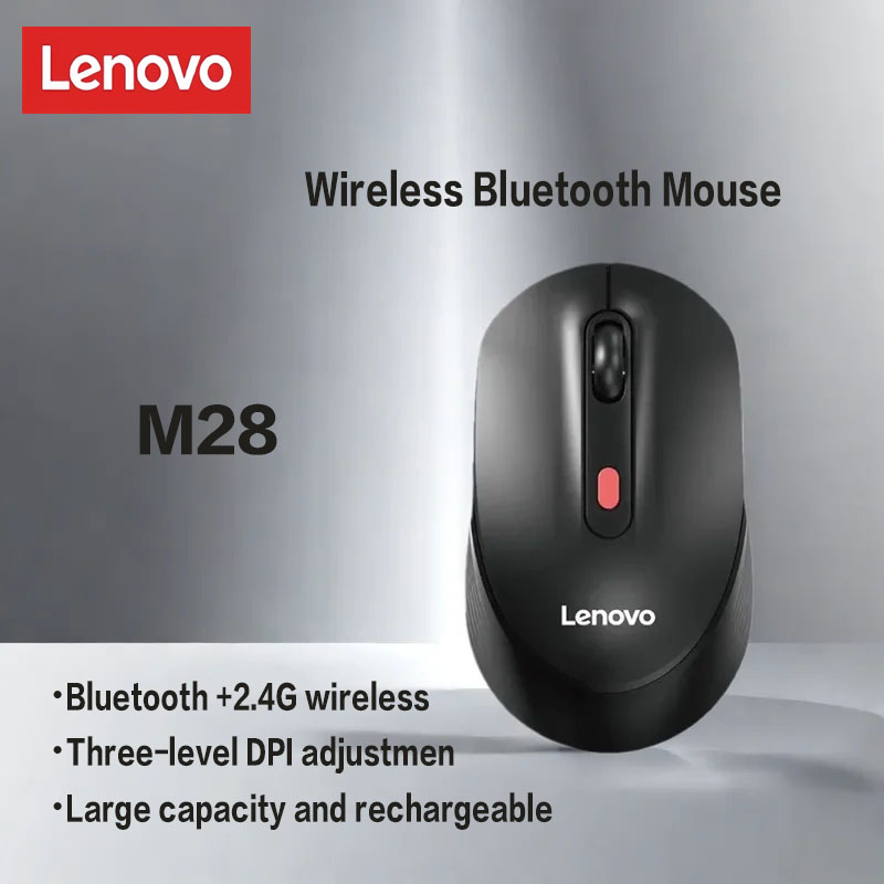 Lenovo M28 draadloze Bluetooth dual-mode muis type-c opladen ergonomisch ontwerp draagbaar voor zakelijk en kantoorgebruik