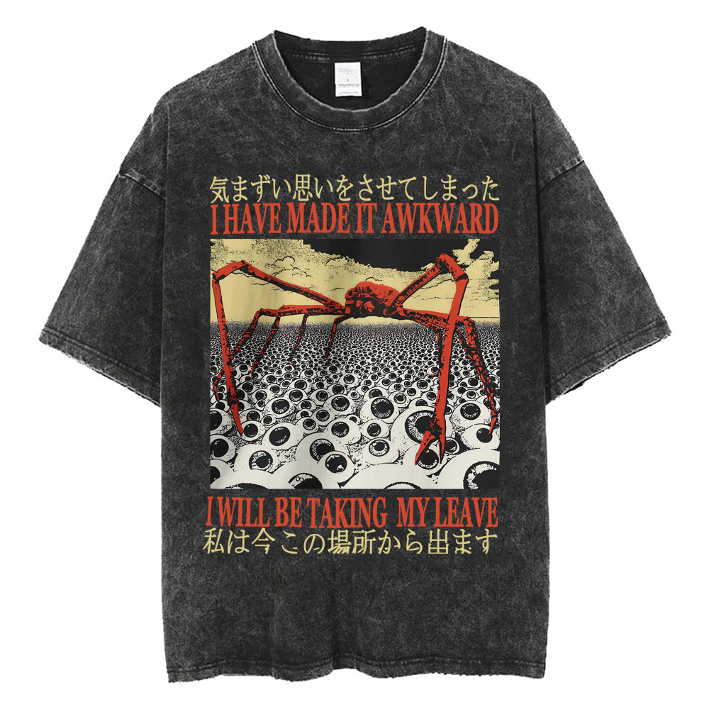 Nieuwe Collectie Ik Heb Het Onhandig Gemaakt Ik Zal Mijn Laat Meme Japan Spider Krab Grappige Korte Mouwen Ronde Hals Y2k T-shirt