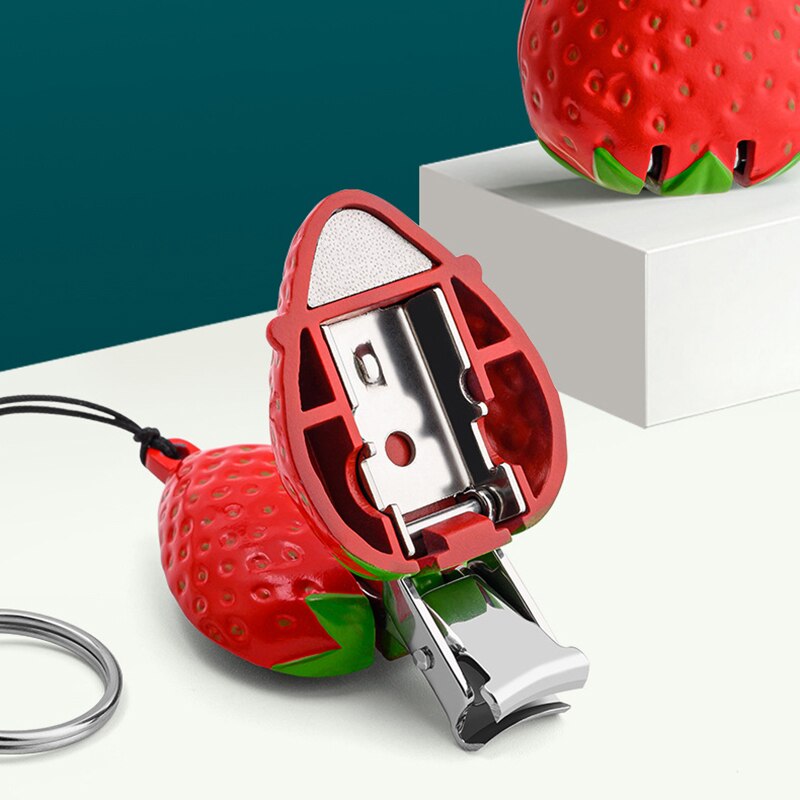 Strawberries Design Folding Nail Clippers High-End Portable Manicure Tools Key Fob Fruit Themed Nail Clippers f Personal Hygiene